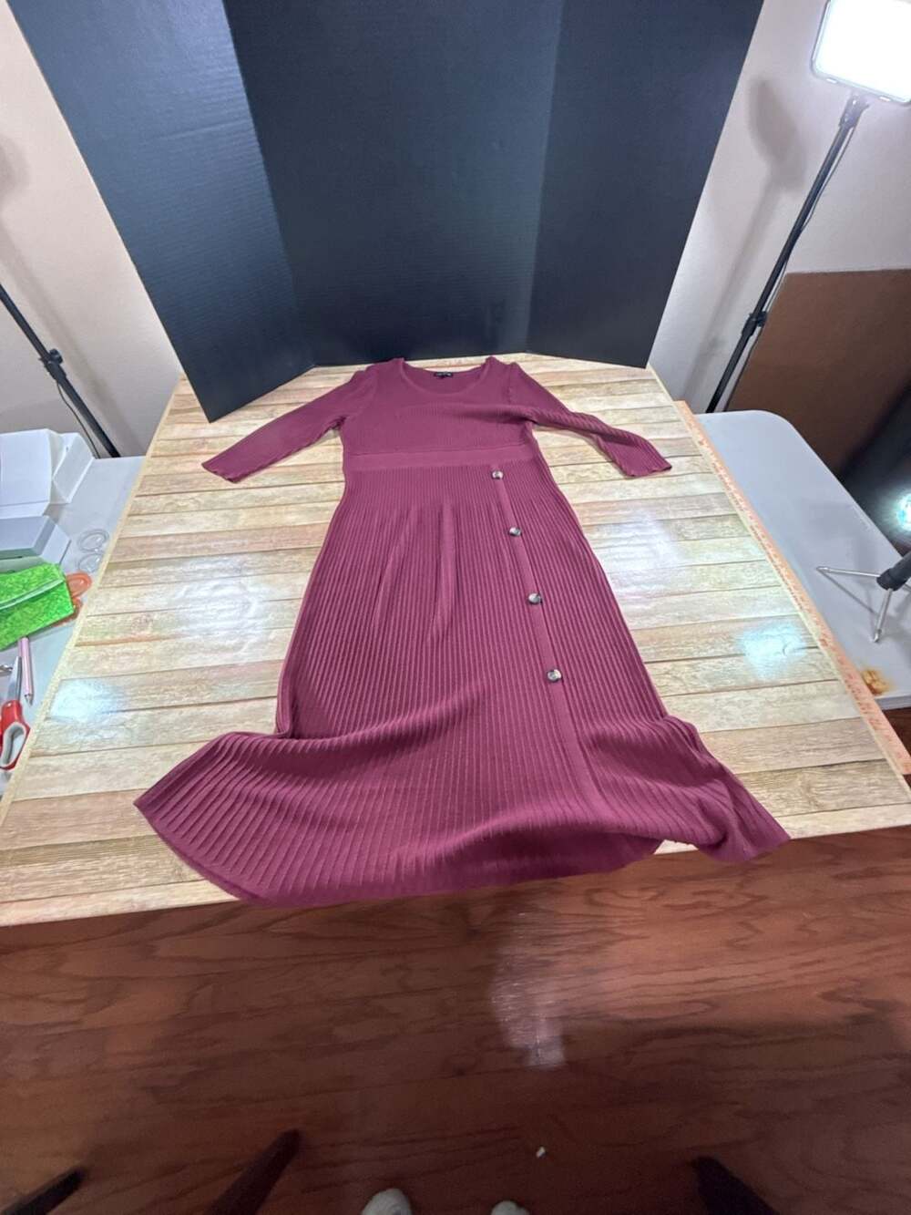 Lane Bryant Ribbed Knit Midi Sweater Dress Burgundy Size 18/20